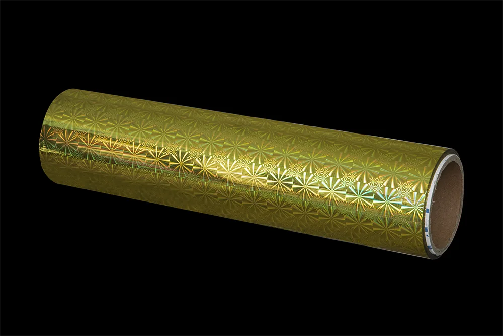 Gold Snowflake Holographic Lamination Film